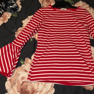 Red and white striped shirt!